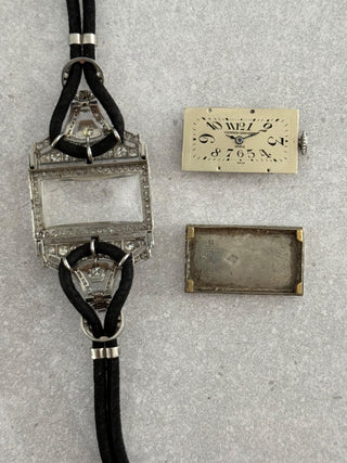 1920s Art Deco Vacheron Constantin Platinum 2.50CT Diamond & Onyx Cocktail Watch