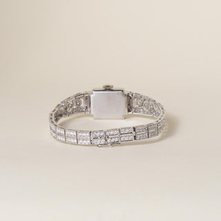 Vintage Hamilton 6 Carats Diamond Platinum Bracelet Cocktail Watch