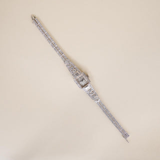 Vintage Hamilton 6 Carats Diamond Platinum Bracelet Cocktail Watch