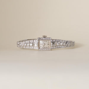 Vintage Hamilton 6 Carats Diamond Platinum Bracelet Cocktail Watch