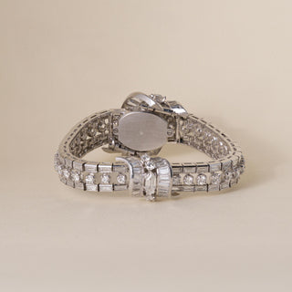 Vintage 1950's Jaeger Le Coultre 19 Carats Diamond Hidden Watch Luxury Bracelet