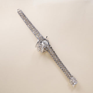 Vintage 1950's Jaeger Le Coultre 19 Carats Diamond Hidden Watch Luxury Bracelet