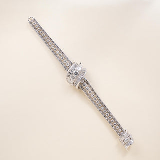 Vintage 1950's Jaeger Le Coultre 19 Carats Diamond Hidden Watch Luxury Bracelet