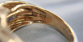 1970s Vintage 0.50 CTW Baguette Diamond Knot Swirl Cocktail Ring 14K Yellow Gold