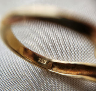 Vintage 18K Gold Coiled Serpent with Ruby Eyes Ring