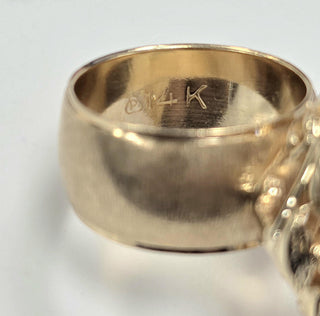 Vintage 14K Gold 1 Carat Ruby and Diamond Brutalist Navette Cocktail Ring