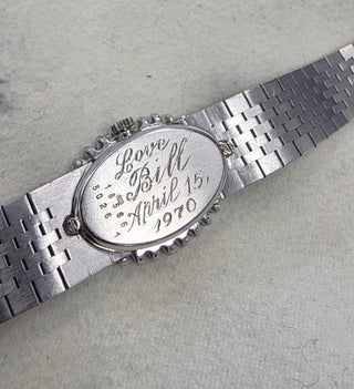 Vintage L.U.C Chopard Oval Opal Dial and Diamond Ladies 18K Gold Cocktail Watch