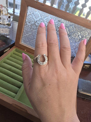 Vintage 14K Gold Lucky 0.45 Carats Diamond Horseshoe Ring