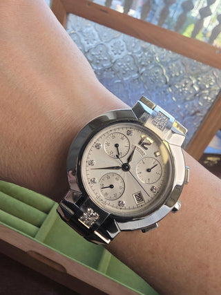 Concord La Scala Stainless Steel Chronograph Diamond Quartz Watch