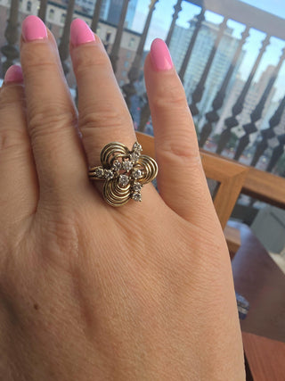 Vintage 14K Gold 0.50 Carats Diamond Lucky Clover Cocktail Ring