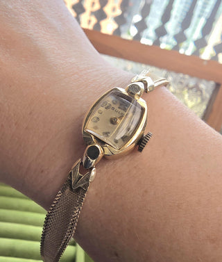 Vintage 1950s 14K Gold Bulova Ladies Cocktail Watch