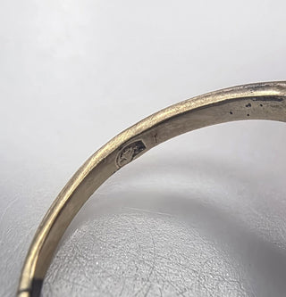 Antique Art Nouveau 12K Gold Old Mine Cut Sapphire Camphor Glass Ring