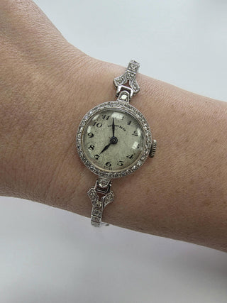 Vintage Tiffany & Co Ladies Cocktail Diamond 14K White Gold Watch