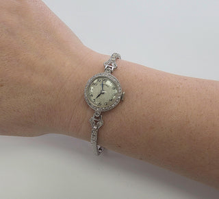 Vintage Tiffany & Co Ladies Cocktail Diamond 14K White Gold Watch