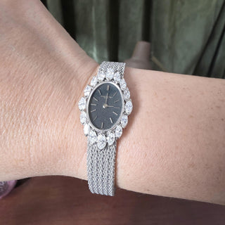 Vintage Vacheron Constantin 18K Gold 3.25 Carats Marquise Diamond Dress Watch