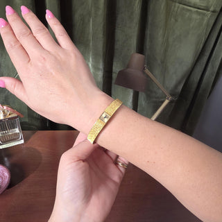 Vintage 1960s Piaget 18K Gold Square Champagne Dial Back Wind Bracelet Watch