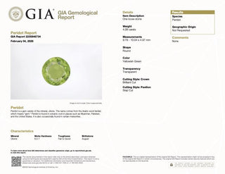 GIA Certified 4.08 Carat Peridot and Diamond 18K White Gold Cocktail Ring