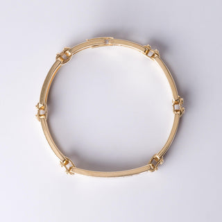 Vintage 1.25 Carats Diamond ID Bar Bracelet 14K Yellow Gold