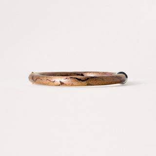 18K Gold Soho Diamond and Rose Gold Enamel Hinge Bangle