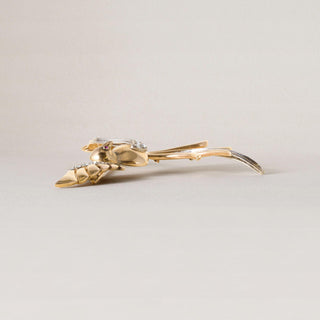 Vintage 1.75 Carats Italian Diamond & Ruby Phoenix Bird Brooch 18K and Platinum