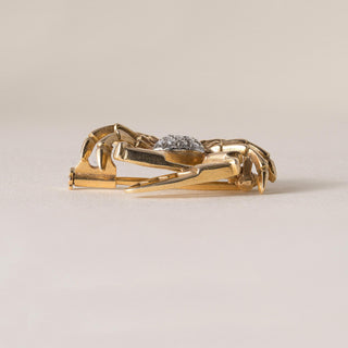18K Vintage Diamond Crab with Large Claws Brooch