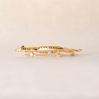 Estate  Modernist Tiger Brooch 14K Yellow Gold