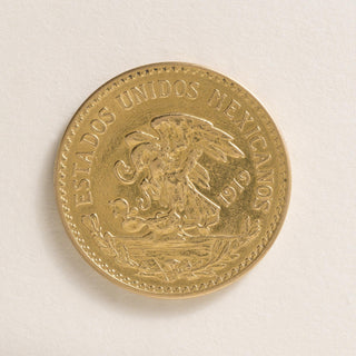 24K Pure Gold Mexico 1919 20 Pesos Aztec Calendar Coin