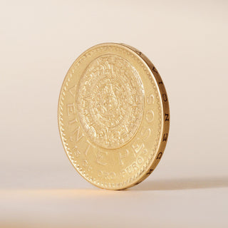 24K Pure Gold Mexico 1919 20 Pesos Aztec Calendar Coin