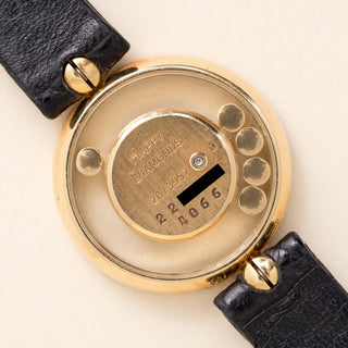 Vintage 1980s Chopard Happy Diamonds 18K Gold Diamond Bezel Watch