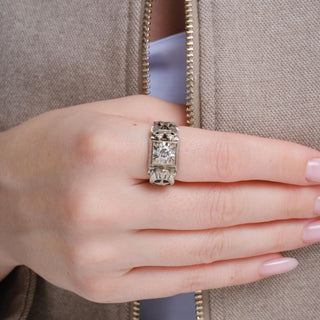 Vintage 10K Gold Masonic Double Phoenix and Star 0.50 Carat Diamond Ring
