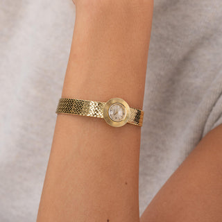 Vintage Ladies Cartier Round Fluted Bezel Watch 18K Gold