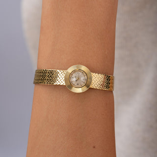 Vintage Ladies Cartier Round Fluted Bezel Watch 18K Gold