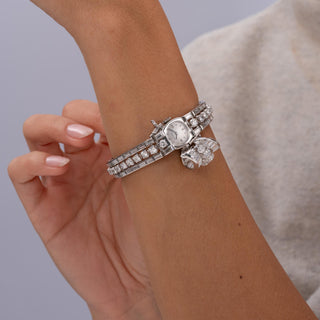 Vintage 1950's Jaeger Le Coultre 19 Carats Diamond Hidden Watch Luxury Bracelet