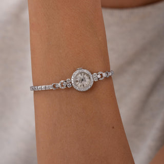Vintage Rolex 1.50 Carats Diamond Precision Platinum Ladies Cocktail Watch