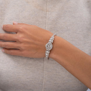 Vintage 1950's Rolex 8 Carats Diamond Ladies Hidden Watch 14K White Gold