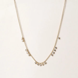 18k Gold 2.37 Carats Old European Cut Diamond Dangle Necklace