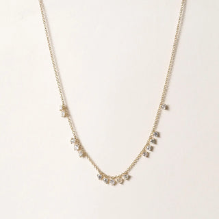 18k Gold 2.37 Carats Old European Cut Diamond Dangle Necklace