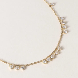 18k Gold 2.37 Carats Old European Cut Diamond Dangle Necklace