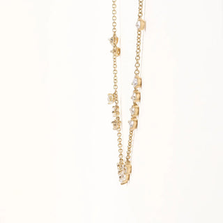 18k Gold 2.37 Carats Old European Cut Diamond Dangle Necklace