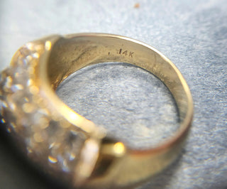 Vintage 2 Carats Diamond Dome 14Karat Yellow Gold Ring Band, Size 6.5