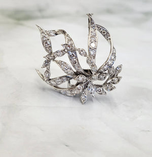 Vintage 18K Gold 2.10 Carats Diamond Whimsical Brooch