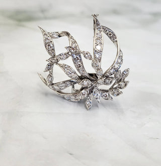 Vintage 18K Gold 2.10 Carats Diamond Whimsical Brooch