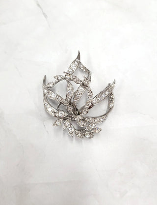Vintage 18K Gold 2.10 Carats Diamond Whimsical Brooch