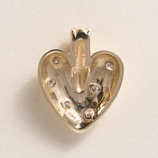 Vintage 14K Gold 0.50 Carats Diamond Heart Pendant