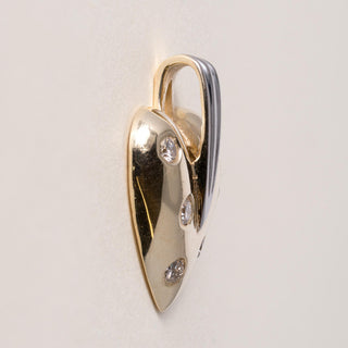 Vintage 14K Gold 0.50 Carats Diamond Heart Pendant