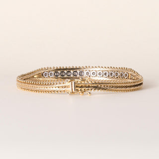 Vintage Italian 14K Gold  0.50 Carats Diamond Flexible Bracelet