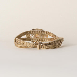 Vintage 14K Gold Woven Band 3.50 Carats Opal Bracelet