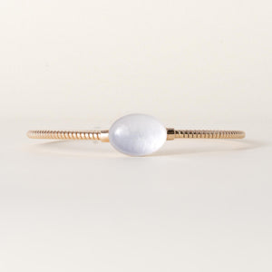 18K Rose Gold Fidia Tubogas Mother of Pearl Thin Bangle