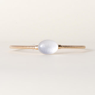 18K Rose Gold Fidia Tubogas Mother of Pearl Thin Bangle