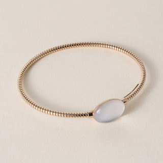 18K Rose Gold Fidia Tubogas Mother of Pearl Thin Bangle
